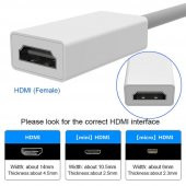 Mini DVI To Dişi HDMI Çevirici Dönüştürücü Kablo Adaptörü - 7