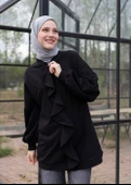 Tesettür Eşofman Üstü - Fırfır - 4