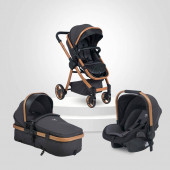 Biddy Pitty Oro Hafif Travel Sistem Anakucaklı Bebek Arabası Dark Pearl - 1