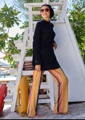 Tesettür Mayo- Tek Pantalon - Taba Çizgili - 3