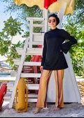Tesettür Mayo- Tek Pantalon - Taba Çizgili - 2