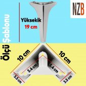 Lüks Mobilya Kanepe Sehpa TV Ünitesi Koltuk Ayağı 19 cm Parlak Krom Baza Ayak - 3