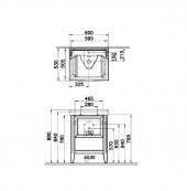 Vitra Valarte 65 cm Gri Banyo Dolabı Alt Modül ve Lavabo 62178 thumbnail 2
