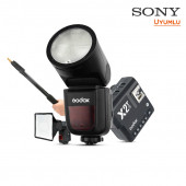 Godox V1 Sony Flaş Kit (Yuvarlak Kafa) FULL Set - 1