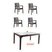 Dogant  Camlı 70X120  Masa ve 4 Adet Siena Koltuk Takımı - 1