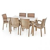Holiday 90X150 Rattan Camlı Bahçe ve Teras Masa Sandalye Takımı - 1