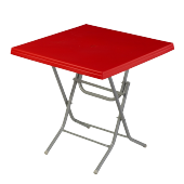 DOGANT Katlanır Ayaklı Masa Bahçe Balkon Kafe Masa 75X75 Kırmızı - 1