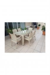 Holiday 90x150 Rattan Camlı Bahçe ve Teras Masa Sandalye Takımı 6 - 1