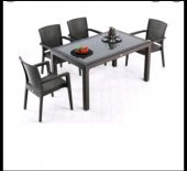 ADA WOOD - 70x120 YEMEK MASASI  CAMLI  TAKIM HEDİYELİ - 1