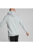 Puma Ess+ 2 Col Big Logo Hoodie FL Erkek Sweatshirt Gri - 5