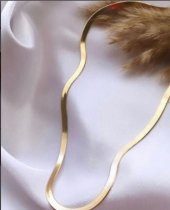 Kolye İtalyan İnce Yassı 3 mm Paslanmaz Çelik 316 Kolye Kadın Erkek Unisex - 5
