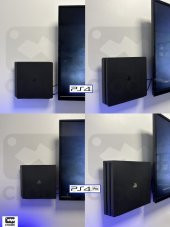 3lü Fırsat Ps4 Slim Ve Ps4 Pro Için Duvar Standı Ve Joystick Konsol Tutacağı Kırılmaz Stand Yerden Tasarruf Gaming Aksesuar - 3