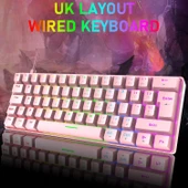 Blic T60 Pembe Blue Switch Türkçe Q Gaming Typ-C Oyuncu Klavyesi - 5