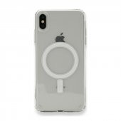 Apple iPhone XS Max 6.5 Kılıf Magsafe Şarj Özellikli Şeffaf Sert PC Zore Embos Kapak - 7