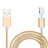Manyetik Mıknatıslı Type-C Şarj Kablosu Gold Hasır-Örgü Ekstra Dayanıklı - 1
