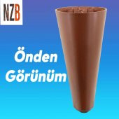 Lüks Mobilya Kanepe Sehpa TV Ünitesi Koltuk Ayağı 14 cm Kahverengi Ahşap Desenli Baza Ayak thumbnail 3