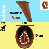 Lüks Mobilya Kanepe Sehpa TV Ünitesi Koltuk Ayağı 14 cm Kahverengi Ahşap Desenli Baza Ayak thumbnail 4