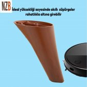 Lüks Mobilya Kanepe Sehpa TV Ünitesi Koltuk Ayağı 12 cm Kahverengi Ahşap Desenli Baza Ayak thumbnail 5