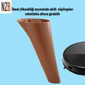 Lüks Mobilya Kanepe Sehpa TV Ünitesi Koltuk Ayağı 18 cm Kahverengi Ahşap Desenli Baza Ayak - 5