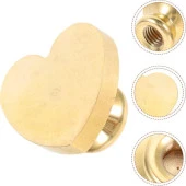 Boş Mum Mühür Pirinç Damga Başlığı Kalp Şekilli 25x22mm thumbnail 3