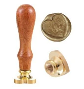 Boş Mum Mühür Pirinç Damga Başlığı Kalp Şekilli 25x22mm thumbnail 11