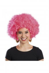 Pembe Renk Kıvırcık Afro Bonus Peruk - 1