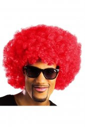 Kırmızı Renk Kıvırcık Afro Bonus Peruk - 1