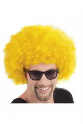 Sarı Renk Kıvırcık Afro Bonus Peruk - 1
