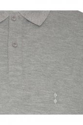 Bol Kesim Polo Yaka Gri Erkek Tişört thumbnail 2