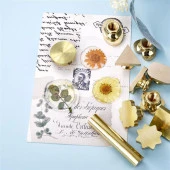 Boş Mum Mühürü Pirinç Silindir Sütun Damga 15x60mm - 9