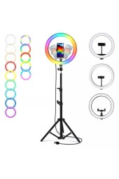 Ring Light Led 10 Inch Rgb Gökkuşağı Efektli Rainbow Ring Led Light thumbnail 1
