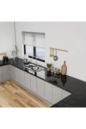 Yapışkanlı Folyo Dolap Masa Tezgah Kaplama Folyosu Siyah Mermer Desenli Folyo 5 Metre × 60 Cm thumbnail 5