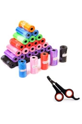 12 Rulo 180 Parça Poşet Içerir Köpek Kaka Poşeti Dışkı Torbası Ve Evcil Hayvan Tırnak Makası Hediye thumbnail 1