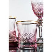 Kcd Antik Pembe Kesme El Dekor Yaldızlı 6 Adet Desenli Su Bardağı Takımı thumbnail 2