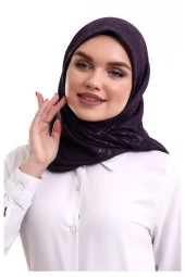 Kofra Desenli Baş Örtü - Mor thumbnail 2