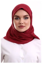 Kofra Desenli Baş Örtü - Kırmızı thumbnail 1