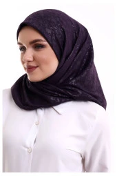 Kofra Desenli Baş Örtü - Mor thumbnail 3