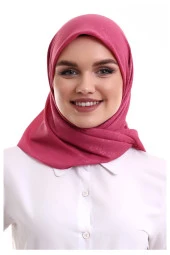 Kofra Desenli Baş Örtü - Gül Kurusu thumbnail 1