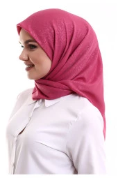 Kofra Desenli Baş Örtü - Gül Kurusu thumbnail 3