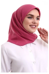 Kofra Desenli Baş Örtü - Gül Kurusu thumbnail 4