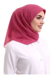 Kofra Desenli Baş Örtü - Gül Kurusu thumbnail 5