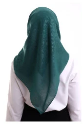 Kofra Desenli Baş Örtü - Yeşil - 6