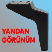 Logan Lüks Mobilya Kanepe Tv Ünitesi Konsol Koltuk Ayağı 19 Cm Siyah Ayakları - 5