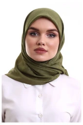 Kofra Desenli Baş Örtü - Koyu Yeşil - 1