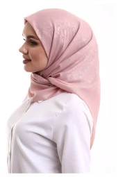 Kofra Desenli Baş Örtü - Pembe thumbnail 3