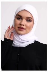 Kofra Desenli Baş Örtü - Beyaz - 2