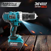 Anadolu Strong Ans1054-M Profesyonel Darbeli Akülü Matkap Çift Akülü Metal Mandren - 2