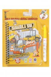 Sihirli Özel Sulu Kalem İle Boyama Kitabı Set | İnşaat İş Makinaları Temalı Water Magic - 1