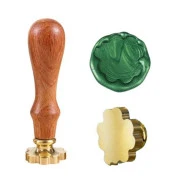 Boş Mum Mühür Pirinç Damga Başlığı Yonca Yaprağı Şeklinde 26x26mm thumbnail 1