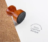 Kırmızı Sandal Ağacı Ahşap Mühür 40mm Çap Çok Özel Bir Hediye thumbnail 1